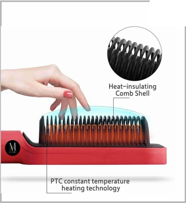 2-in-1 Hair Straightener and Curler for Girls – Professional Electric Hair Straightening Brush & Curling Comb - Image 6