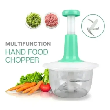 2L Push Chopper with 3 Blades - Multi-function Hand Food Processor for Vegetables & Meat