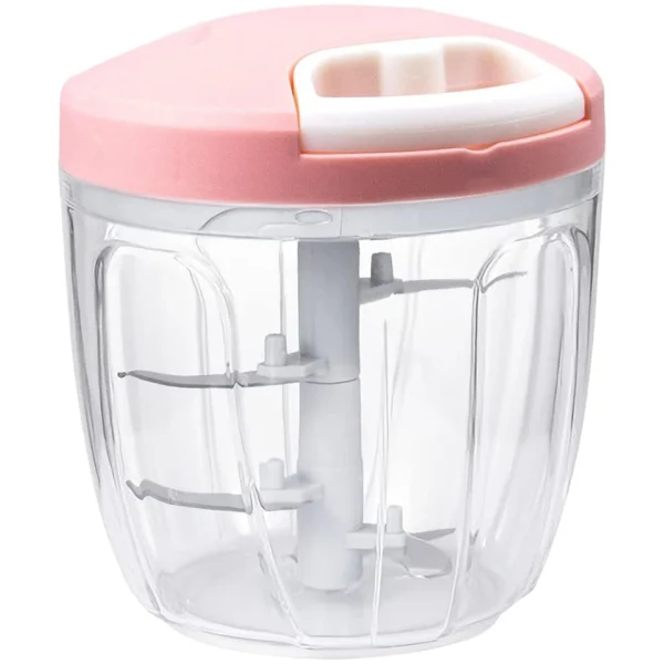 Spin Chopper 5 Blades 900ml - Manual Hand Pull Food Processor for Vegetables & Fruits