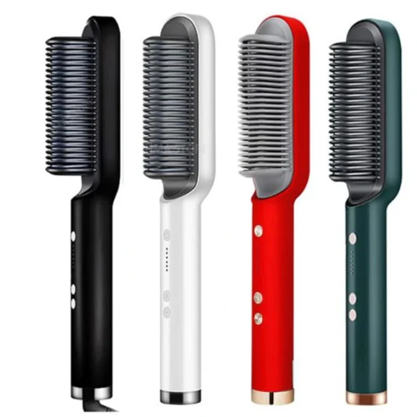 2-in-1 Hair Straightener and Curler for Girls – Professional Electric Hair Straightening Brush & Curling Comb - Image 3
