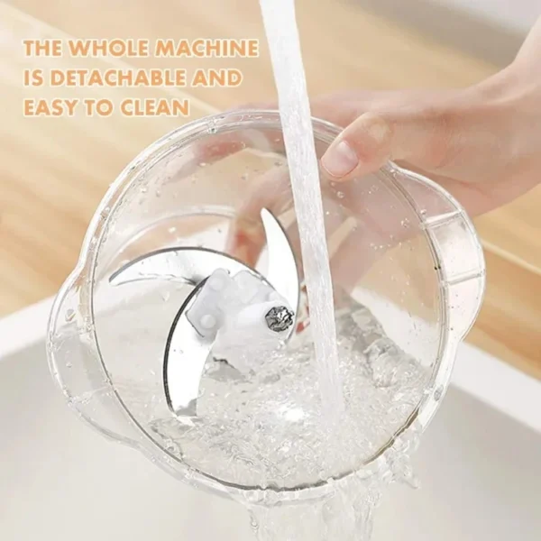 Spin Chopper 5 Blades 900ml - Manual Hand Pull Food Processor for Vegetables & Fruits - Image 4