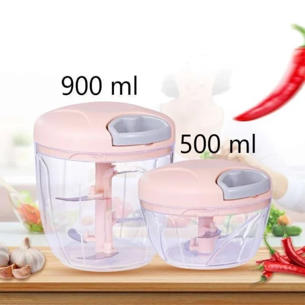 Spin Chopper 5 Blades 900ml - Manual Hand Pull Food Processor for Vegetables & Fruits - Image 3
